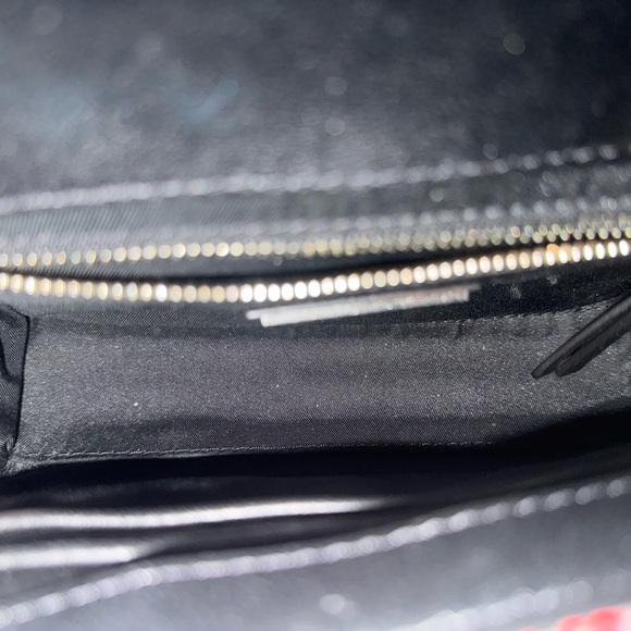 Authentic Tory Burch Fleming Chic Black and Red Tweed Chain Bag - Picture 6 of 15